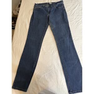 Levi Strauss Signature Mid Rise Straight Jeans Misses 12 Long Dark Wash 0163